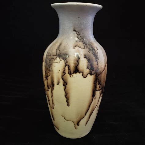 Horse Hair Raku Vase Etsy