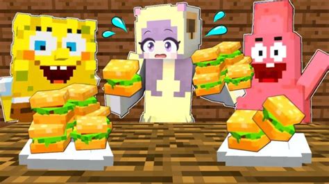 【スポンジボブの世界に行った結果⁉️🧽】ハンバーガー屋さんのバイトをするマインクラフト🍔【マイクラ Minecraft】まぁちゃんねる