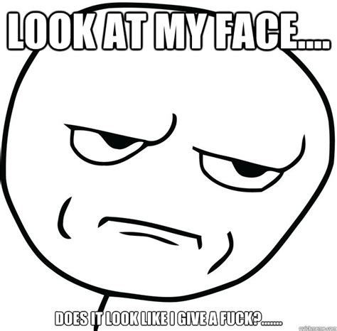 Look At My Face Does It Look Like I Give A Fuck Are You