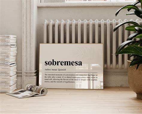 Sobremesa Definition Wall Art Printable Spanish Word Art Print