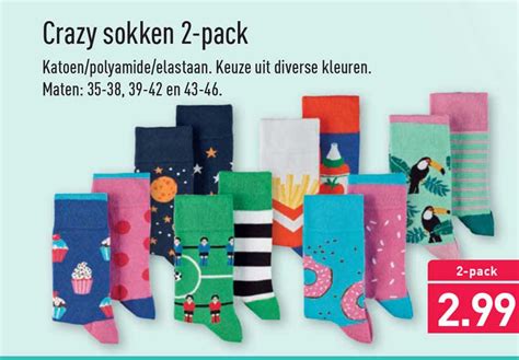 Crazy Sokken 2 Pack Aanbieding Bij ALDI 1Folders Nl