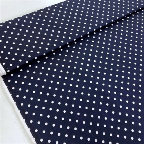 Navy Spot Cotton Spandex The Cheap Shop Tiptree