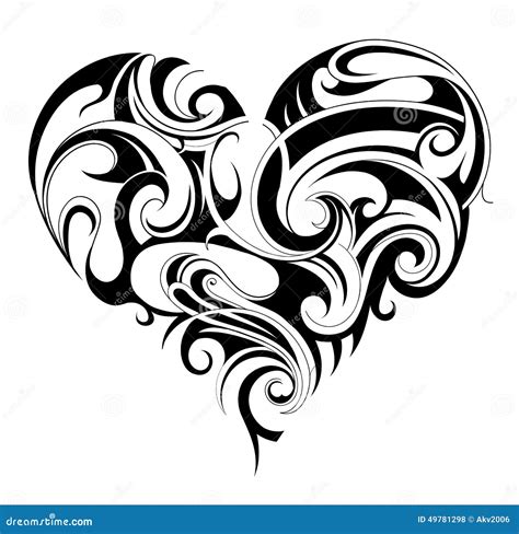 Heart Shape Tattoo Stock Vector - Image: 49781298