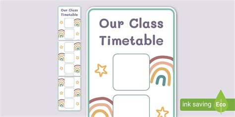 Muted Rainbow Class Timetable Teacher Made Twinkl