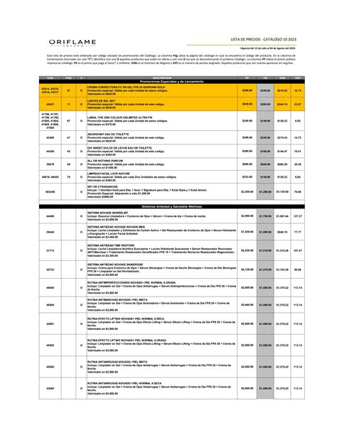 Lista De Precios C Mx By Oriflame Latinoam Rica Issuu