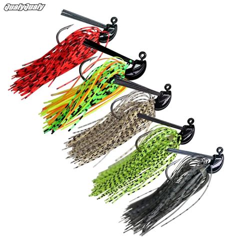 1 Piece 5g 7g 10g 14g Rubber Jig Bass Fishing Lure Silicone Skirt Beard