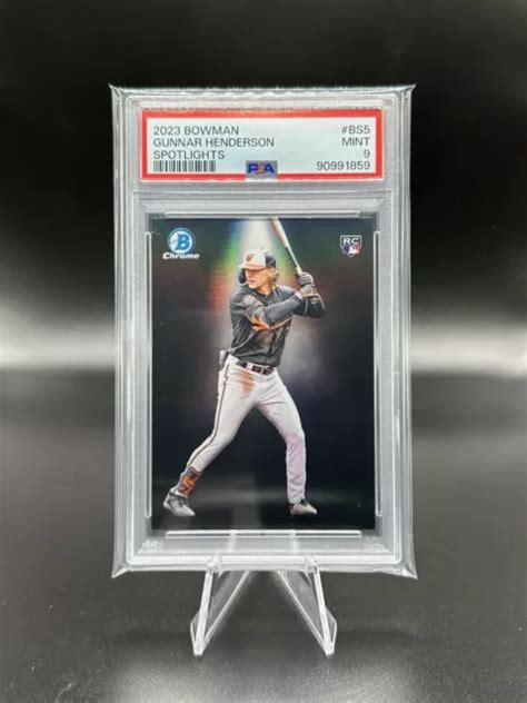 2023 BOWMAN SPOTLIGHTS BS 5 Gunnar Henderson RC PSA 9 Orioles De