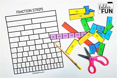 Fraction Strips Printable File Folder Fun