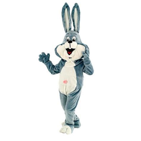 D Guisement Mascotte Lapin Gris