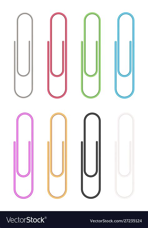 Colorful Paper Clip Royalty Free Vector Image Vectorstock