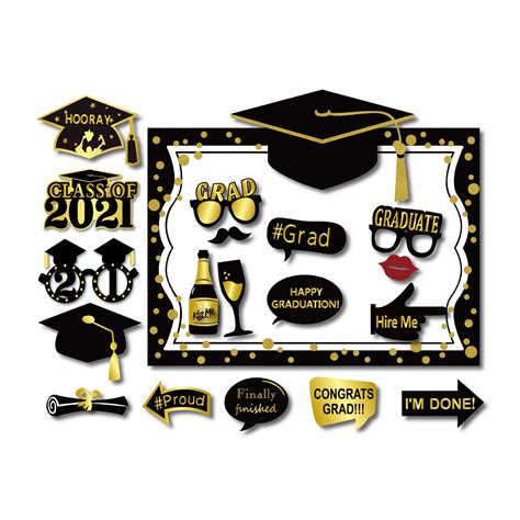 Buy Geanlian Graduation Selfie Photo Booth Frame Black And Gold With