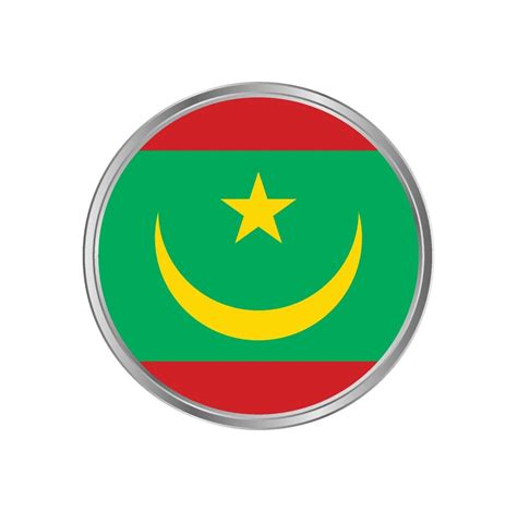 Mauritania Flag With Circle Frame 4943569 Vector Art At Vecteezy