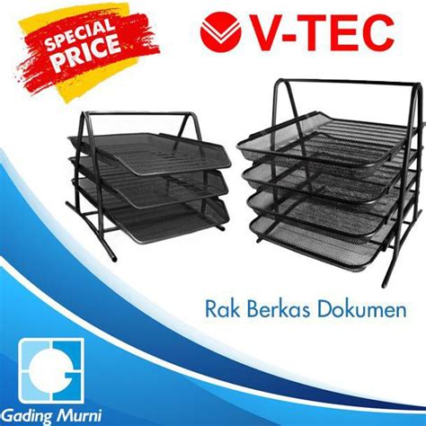 Jual DOCUMENT ORGANIZER TRAY RAK 4 SUSUN BERKAS DOKUMEN KANTOR VTEC