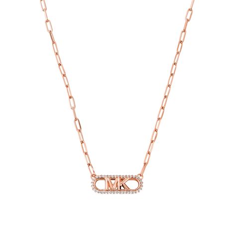 Michael Kors Statement Link Mk 14ct Rose Gold Plated Silver Cubic