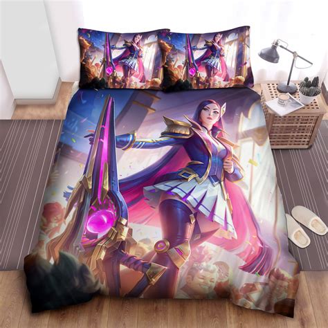 League Of Legends Battle Academia Caitlyn Skin Splash Art Decorative Bedding Sets With Duvet