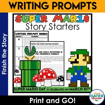 Super Mario Writing Prompts Story Starters Creative Writing Tpt