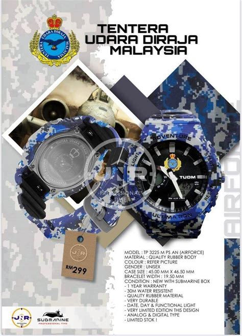 ORIGINAL TALI JAM SUBMARINE TUDM TENTERA UDARA AIRFORCE STRAPS Lazada