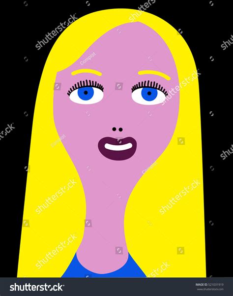 Blonde Girl Blue Eyes Stock Vector Royalty Free 521031919 Shutterstock