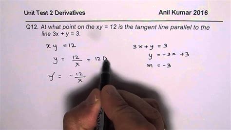 Q12 At What Point On The Curve Is The Tangent Parallel To Given Line