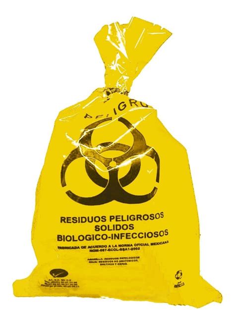 Bolsas Plástico Amarillo 20x30 Cm Biológico Infecciosos Rpbi