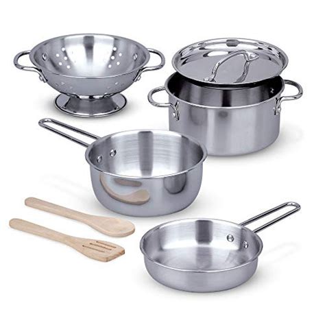 Melissa & Doug Stainless Steel Pots & Pans Play Set — Deals from ...