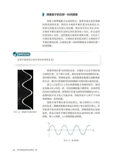 1简谐运动人教版高中物理选择性必修第一册2019年审定高中课本 中学课本网