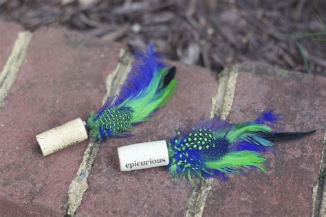 Inexpensive DIY Easy Feather Cork Cat Toys - Close To Home