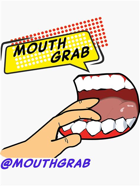 Mouth Grab Logo 2 Sticker For Sale By Mouth Grab Redbubble