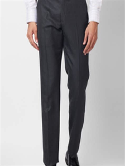 Buy Park Avenue Men Self Design Textured Mid Rise Formal Trousers Trousers For Men 27004272