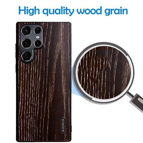 PU Real Wood Case For Samsung Galaxy S22 Ultra S22 Plus S22 5G Cases