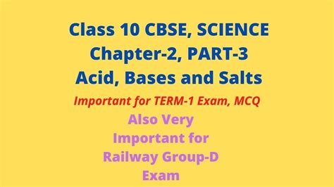 Acid Bases Salt Part 3 Science Ncert Class 10 Cbse Term 1 Exam