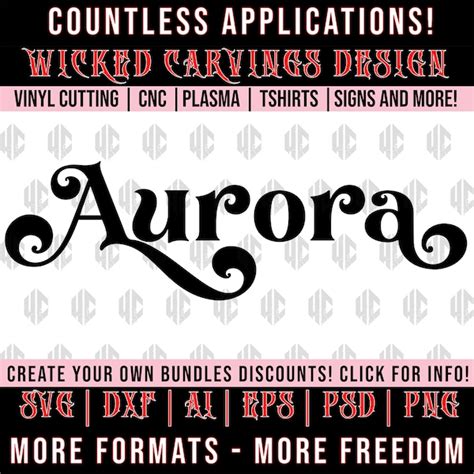 Aurora Name Svg Etsy