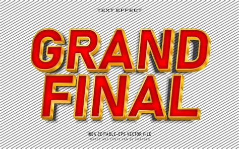 Premium Vector Grand Final 3d Text Effect Luxury Editable Text Effect