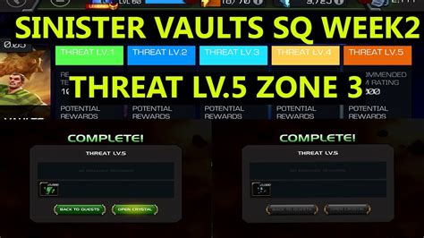 Sinister Vaults Side Quest Threat Lv Zone Round Mcoc Youtube