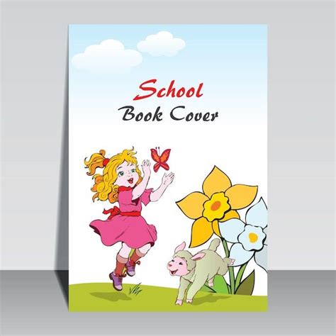 School Book Cover Design with Cartoon Characters