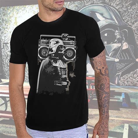 Camiseta Unissex Masculina Darth Vader Street Art Graffiti Music Star