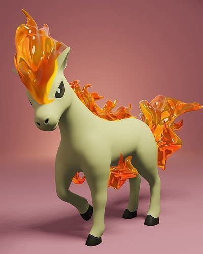 Pokemon Ponyta 3d Model 3d Printable Cgtrader