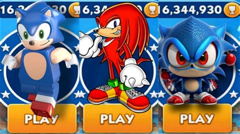 Sonic Dash Lego Sonic Vs Knuckles Vs Andronic Movie Sonic Vs All