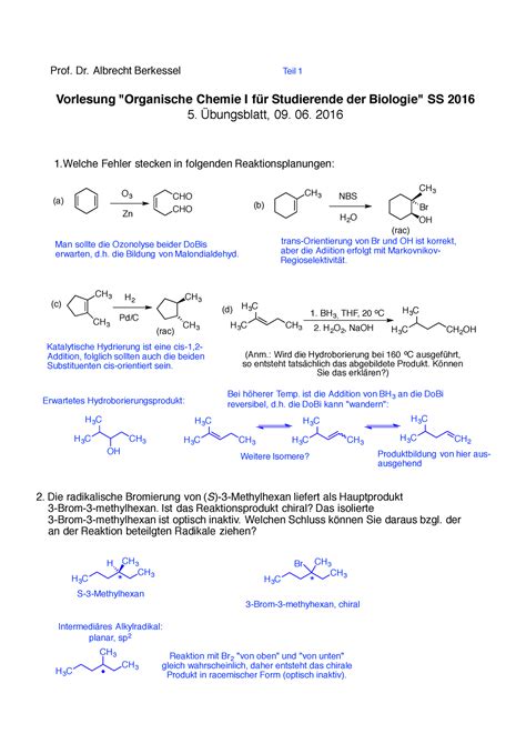 5 Ubung 09 Übungen zur Vorlesung Organische Chemie Prof Dr