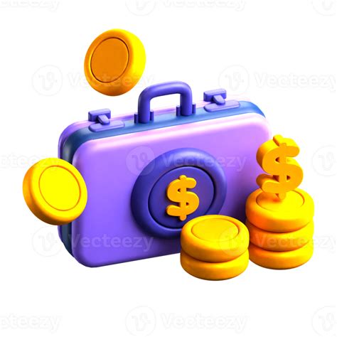 Briefcase And Money 3d Icon 43988414 Png