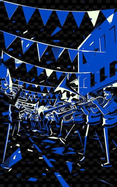 Premium Psd Balkan Brass Band Playing In A Lively Street Festival