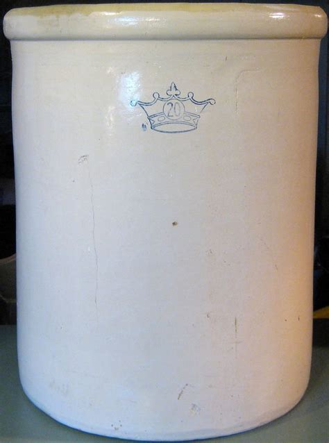 20 Gallon Robinson Ransbottom Blue King Crown Brown Inside Glazed Crock