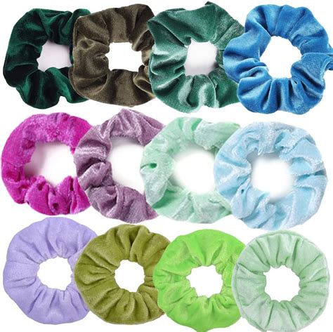 Chloven 45 Pcs Hair Scrunchies Velvet Elastics Hair Bands