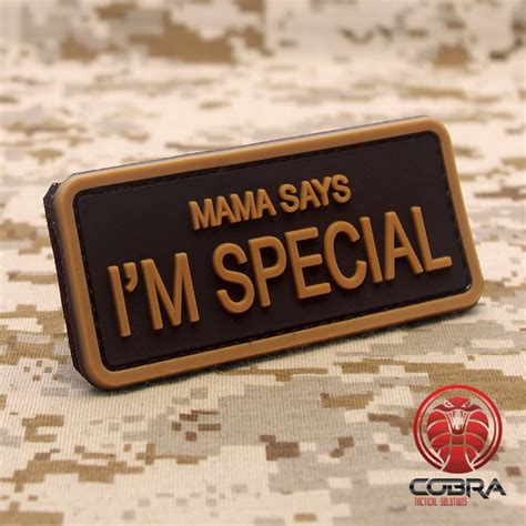 Mama Says I M Special Brown Pvc Patch Velcro Military Airsoft