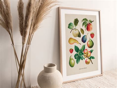 Vintage Fruit Posters Set Of 3 Printable Gallery Wall Art Etsy