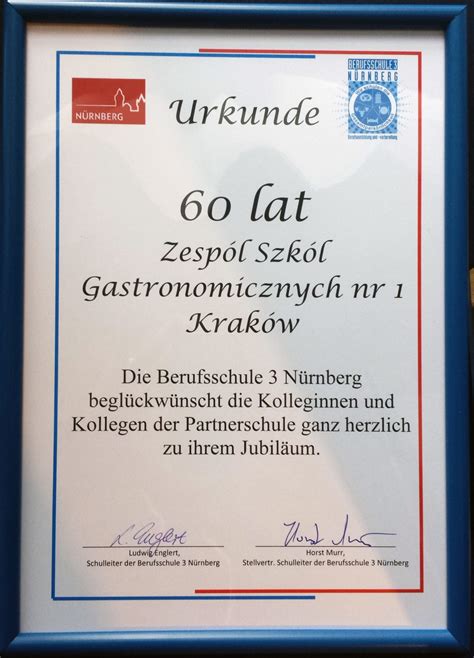 Jubileusz Lecia Szko Y Zesp Szk Gastronomicznych Nr W Krakowie