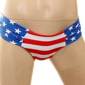 Usa Flag Bikini Bottoms With Scrunch Sides Multiple Etsy