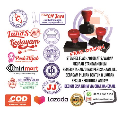 Cetak Stempel Flash Custom Stempel Warna Stempel Otomatis Lazada