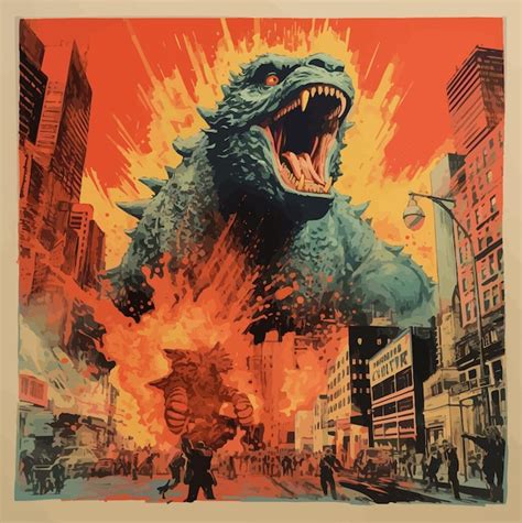 Apocalypse With Godzilla Vectors And Illustrations For Free Download