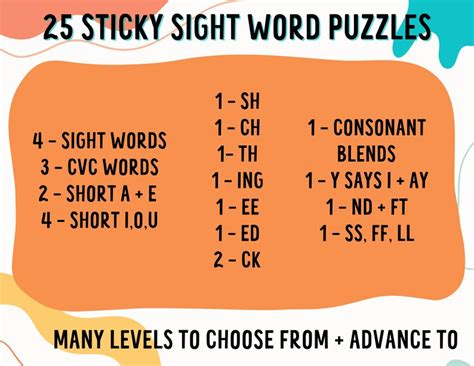 Sticky Sight Words Game Kindergarten Printable Learn To Read Reading